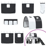 Kids'Loft Bed Frame White and Black 90 x 190 cm Metal 42020852