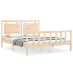 ZNTS Bed Frame without Mattress King Size Solid Wood Pine 3192171