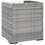 ZNTS Side Table Grey 40x37x40.5 cm Poly Rattan and Tempered Glass 319389