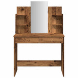 Dressing Table with Mirror Old Wood 96x39x142 cm 857011