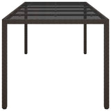 Garden Table Brown 250 x 100 x 75 cm Poly Rattan 362553
