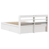 Bed Frame with Headboard White 150x200 cm King Size Solid Wood Pine 3307081