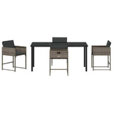 Garden Dining Set 5 pcs Grey Poly Rattan 3380723