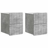 Wall-Mounted Bedside Cabinet with Drawer 2 pcs Concrete Grey 898302