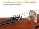 Full Side 4/4 Natural Color Spruce Panel Cello Tiger pattern process with Bag Bow Rosin Bridge 36858595