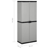 Garden Cabinet Grey and Black PVC and PP Medium 340984