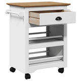 Kitchen Trolley BODO White and Brown 67.5x45x80 cm 4016879