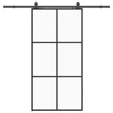 Sliding Door with Hardware Set Black 102x205 cm ESG Glass 3375926