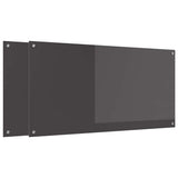 Kitchen Backsplash 2 pcs Dark Grey 120 x 60 cm Tempered Glass 3415511