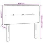 ZNTS LED Headboard Button Tufted Black 90 cm Fabric 3338098