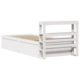Bed Frame with Headboard White 90x200 cm Solid Wood Pine 3306352