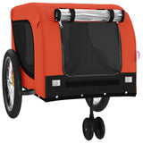 Pet Bike Trailer Orange and Black Oxford Fabric and Iron 94026