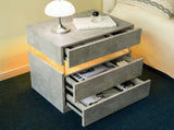 LED Nightstands Acrylic Board LED Bedside Tables for End Table with 3 Drawer Dresser for T3272P287615