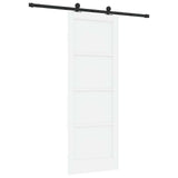 Sliding Door 78 x 211 cm Engineered Wood White and Black 3449999