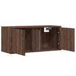 ZNTS TV Wall Cabinet with LED Lights Brown Oak 80x31x35 cm 852263