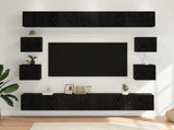 TV Cabinet Set 8 pcs 100 x 30 x 30 cm Black Oak Engineered Wood 3438609