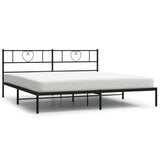 Metal Bed Frame without Mattress with Headboard Black 200x200cm 355470