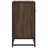 Bedside Cabinet Brown Oak 60x31x60 cm Engineered Wood and Metal 848698