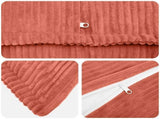 Cushion Cover 6 pcs HOUTEN Red Orange 40 x 70 cm Corduroy 917823