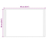 LED Bathroom Mirror Transparent 90 x 60 cm Tempered Glass 42045802