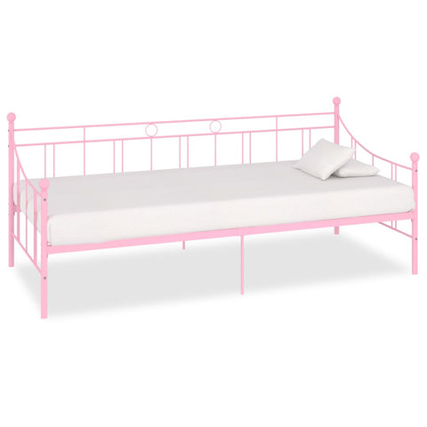 ZNTS 284671 DayBed Frame without Mattress Pink Metal 90x200 cm