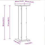 Plant Stand 2 pcs Black Oak 30 x 30 x 80 cm Engineered wood 3345111