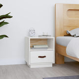 Bedside Cabinet White 40x34x45 cm Solid Wood Pine 818297