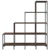 Bookcase Brown Oak 122x30x132 cm Engineered Wood and Metal 845445