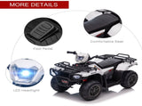 12V Kids Quad Bike with Forward, Reverse Functions, Ride-On ATV w/ Music, LED, Headlights, for Ages T3398P348338
