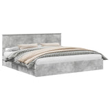 Storage Bed Concrete Grey 200 x 200 cm Engineered Wood 3410766