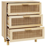 Sideboard Brown 60x30x70 cm Solid Wood Pine and Natural Rattan 345635