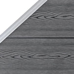 WPC Fence Set 5 Square + 1 Slanted 965x186 cm Grey 3053237