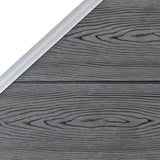WPC Fence Set 5 Square + 1 Slanted 965x186 cm Grey 3053237