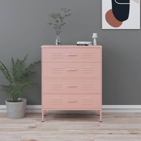 Chest of Drawers Pink 80x35x101.5 cm Steel 336202