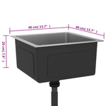 ZNTS Handmade Kitchen Sink Black Stainless Steel 51501