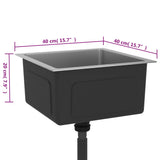 ZNTS Handmade Kitchen Sink Black Stainless Steel 51501
