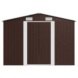 Garden Shed 257x580x181 cm Metal Brown 143355