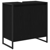 Bathroom Furniture Set with Drawer Black Oak Engineered Wood 3403052