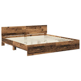 Bed Frame with Headboard Old Wood 200 x 200 cm Engineered Wood 3403601