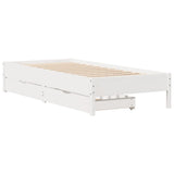Bed Frame without Mattress White 100x200 cm Solid Wood Pine 3301717