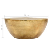 Coffee Table Hammered Aluminium 70x30 cm Brass 246508