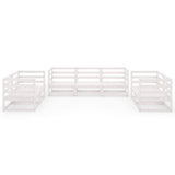7 Piece Garden Lounge Set White Solid Pinewood 3075450