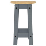 Bar Stools 2 pcs Grey Solid Wood Pine 4005700