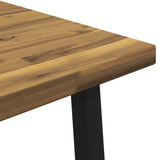 70 x 70 x 75 cm Solid Acacia Wood White and Black Square 937591