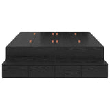 Storage Bed Frame with Drawer Black Oak 120 cm Engineered Wood 3335686