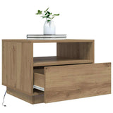 Coffee Table with LED Lights Artisan Oak 50x49x40 cm 857709