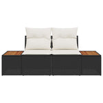 Garden Sofa Black 184 x 62 x 85cm Poly Rattan 42006812