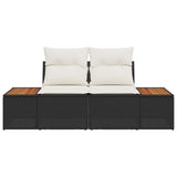 Garden Sofa Black 184 x 62 x 85cm Poly Rattan 42006812