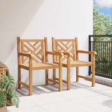 Garden Chair 2 pcs 60 x 58 x 90 cm Solid Teak Wood 42001963