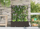 Garden Planter 2 pcs Brown 80 x 40 x 143 cm Plastic 42002815